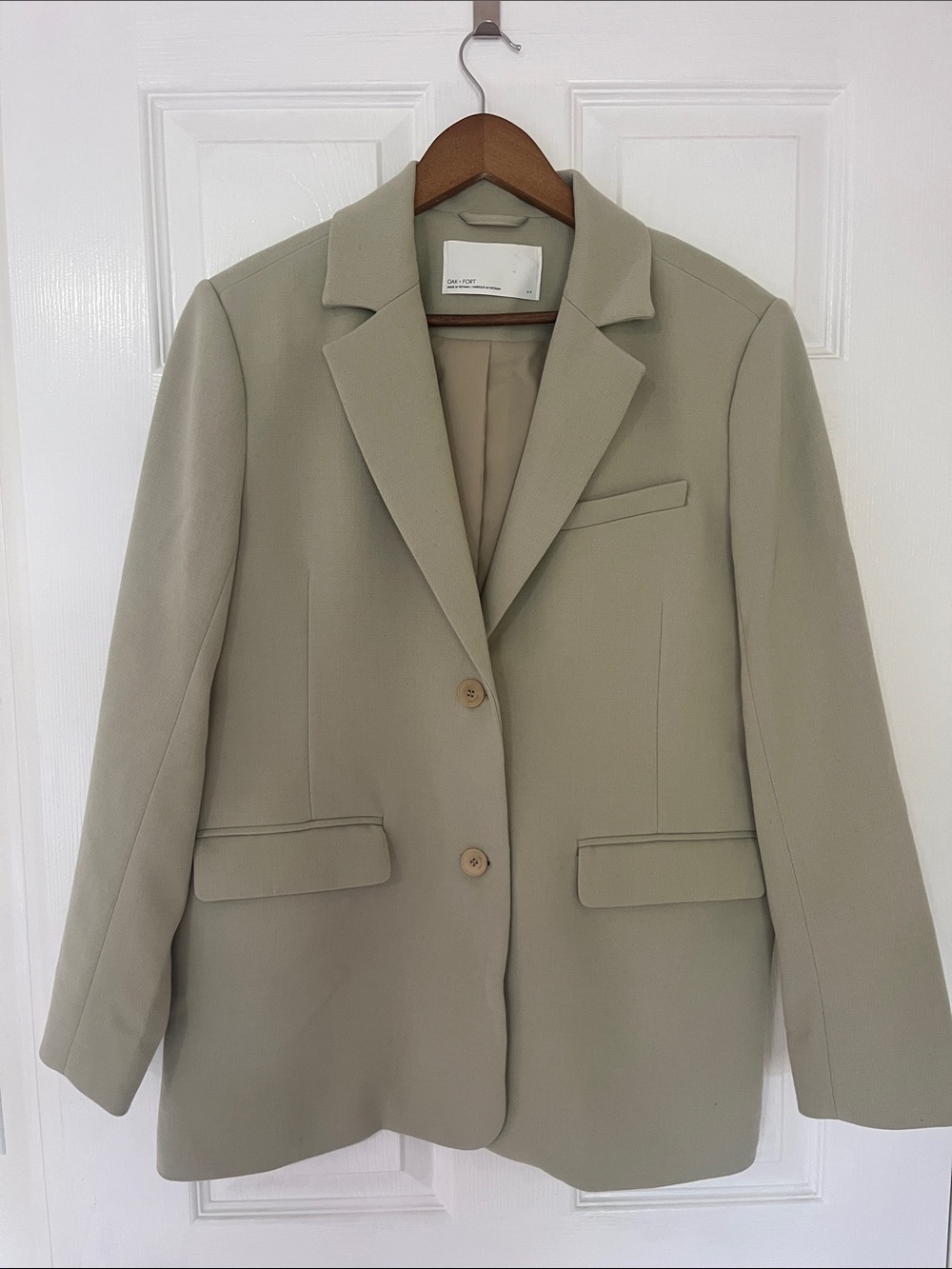 Oak & Fort Tailored Women's Blazer Jacket in Sage Green Small